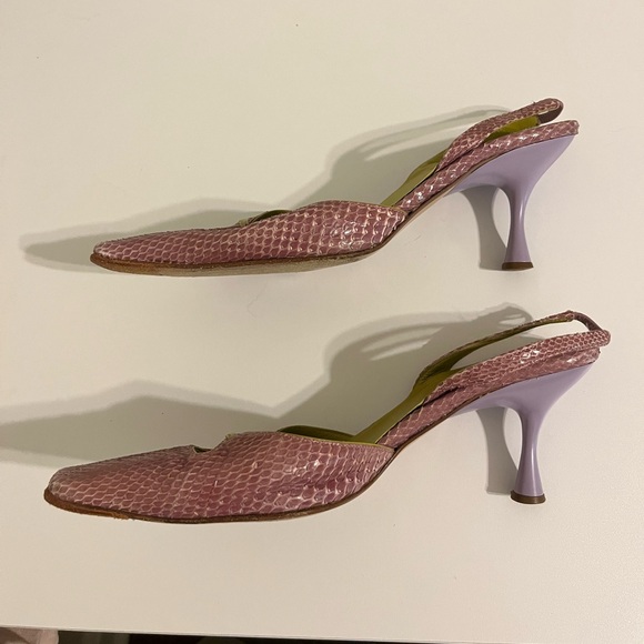 Vintage Sergio Rossi Python Slingback Heels - Picture 4 of 8